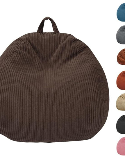 Bean Bag Chairs Cover (No Filler), Bean Bag Cover, Bean Bag for Kids, Adults, Teens-Large 36 x 45 inches Chocolate Bean Bag chairs - LeafyLoom