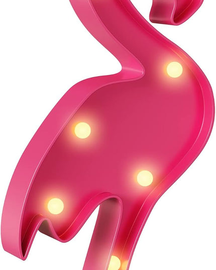 Pink Flamingo Decor, Flamingo Party Decorations, Battery Powered Flamingo Night Light for Kids, Tropical Kids Room Decor, Hawaiian Party Pecorations, Luau Party Decorations - LeafyLoom