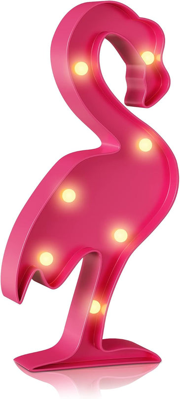 Pink Flamingo Decor, Flamingo Party Decorations, Battery Powered Flamingo Night Light for Kids, Tropical Kids Room Decor, Hawaiian Party Pecorations, Luau Party Decorations - LeafyLoom