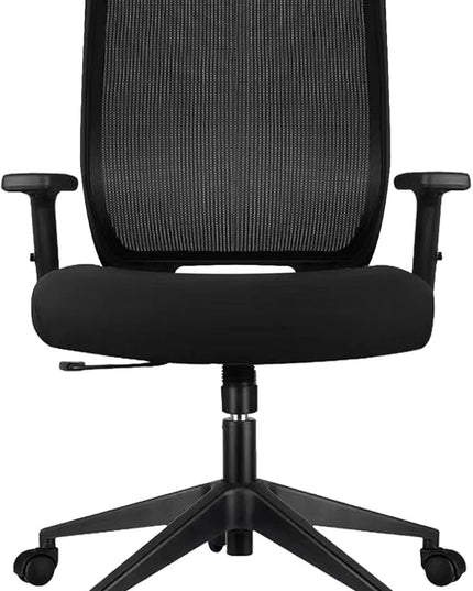 Schwake Ergonomic Office Chair Home Mesh Desk Chair with Adjustable Arms - Mid Back Computer Chairs for Adults - Swivel Task Chair Comfortable for Home Office (Black) - LeafyLoom