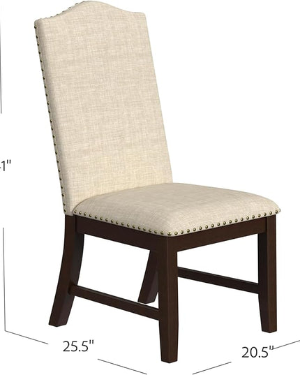 HomePop Classic Parsons Dining Chairs, Beige Woven - LeafyLoom