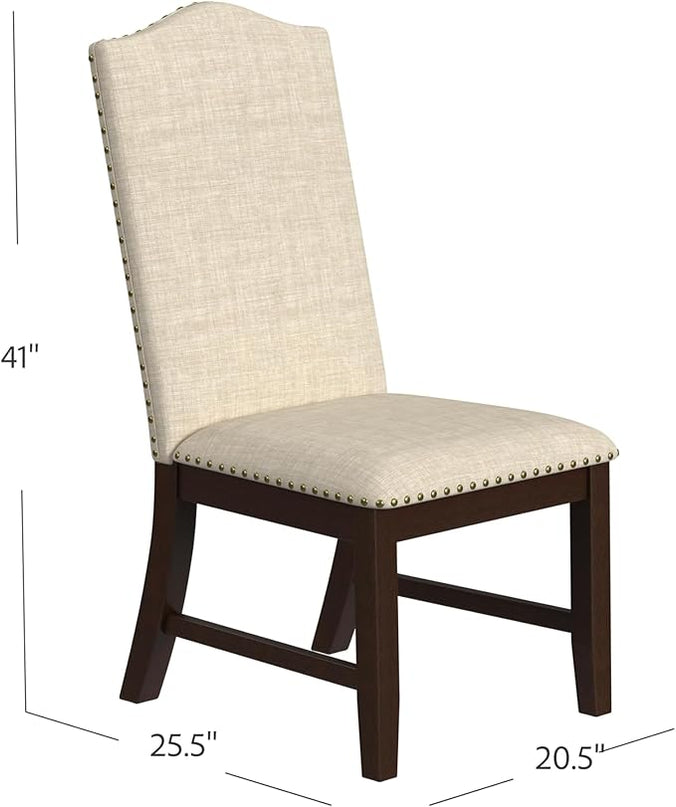 HomePop Classic Parsons Dining Chairs, Beige Woven - LeafyLoom