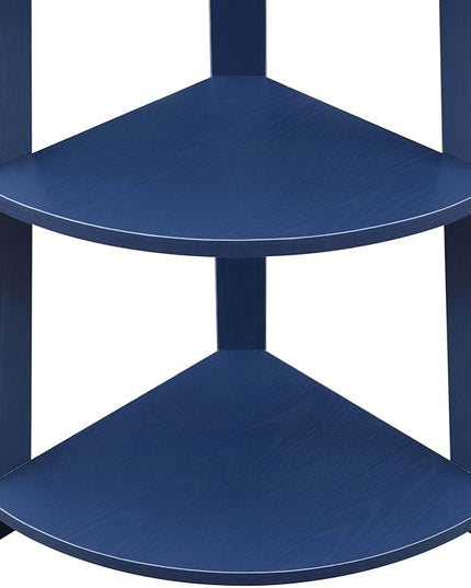 Convenience Concepts Newport 5-Tier Corner Bookshelf, Cobalt Blue - LeafyLoom