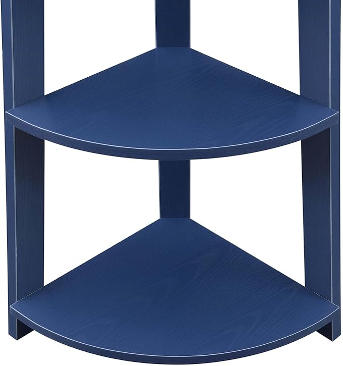 Convenience Concepts Newport 5-Tier Corner Bookshelf, Cobalt Blue - LeafyLoom