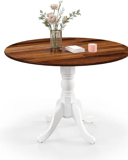 Round Dining Table, Walnut - LeafyLoom