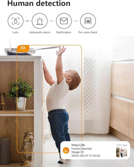 Imou 2K WiFi Security Camera Indoor Pet Dog Baby Camera with AI Human/Motion/Sound Detection, 360° Wireless IP Home Security Camera, Smart Tracking, Siren, Night Vision, 2-Way Audio, Works with Alexa Imou