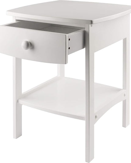 Winsome Basics Solid Wood End Table Nightstand - LeafyLoom