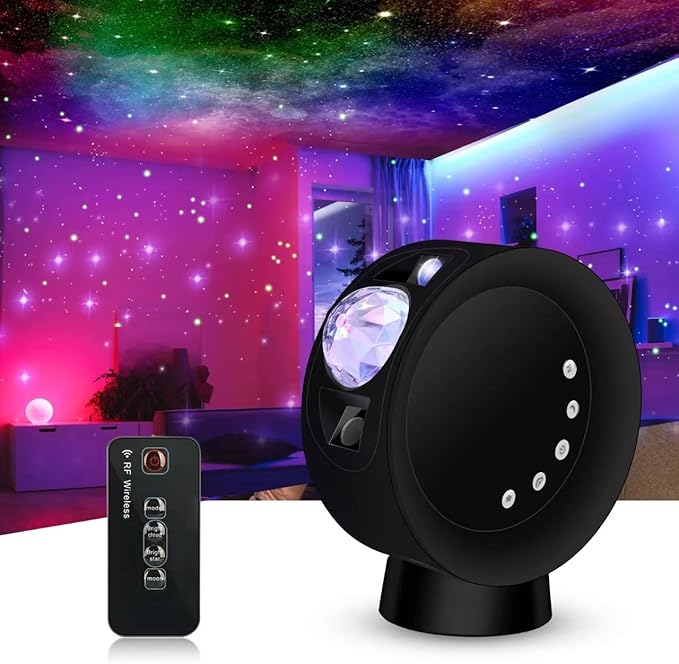 Galaxy Star Projector,Sky Light Nebula Projection Colorful Starry Lamp with Remote Control,Time Setting and Adjustable Brightness Cloud Moon Lighting for Bedroom/Party/Home/Theater - LeafyLoom