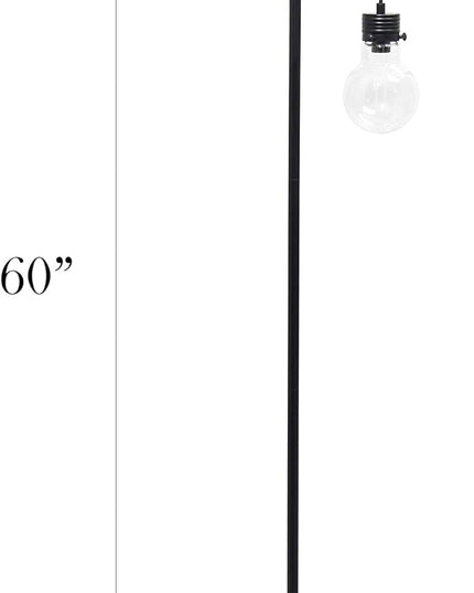 Elegant Designs LF1027-BLK Hanging Lightbulb Floor Lamp, 12.75" L x 10" W x 60" H - LeafyLoom