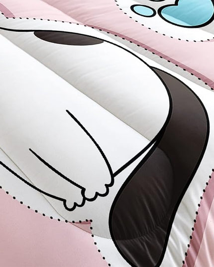 CVHOUSE Cat Bedding,Cartoon Cat Comforter Full,Animals Print Comforter Set for Kids,Kawaii Quilt Set with 1 Comforter and 2 Pillow Cases - LeafyLoom