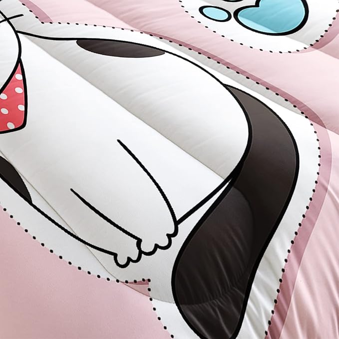 CVHOUSE Cat Bedding,Cartoon Cat Comforter Full,Animals Print Comforter Set for Kids,Kawaii Quilt Set with 1 Comforter and 2 Pillow Cases - LeafyLoom