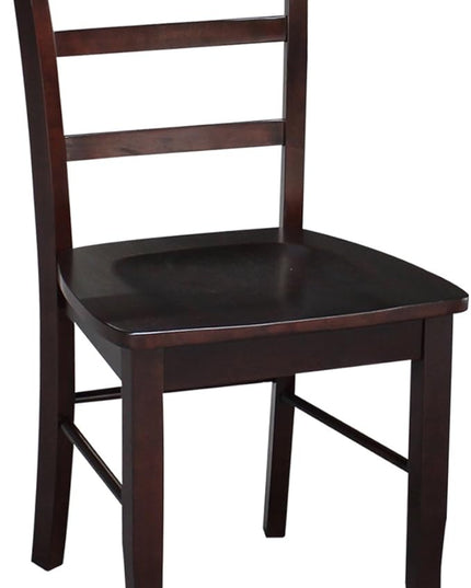 International Concepts Madrid Ladder Back Chair, Java, Rich Mocha - LeafyLoom
