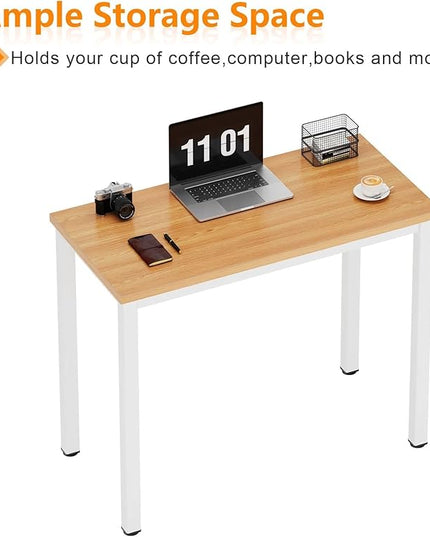 sogesfurniture Computer Office Desk Computer Table with BIFMA Certification Sturdy Office Desk Writing Desk,Teak&Black,BHUS-AC3BW-8040 - LeafyLoom