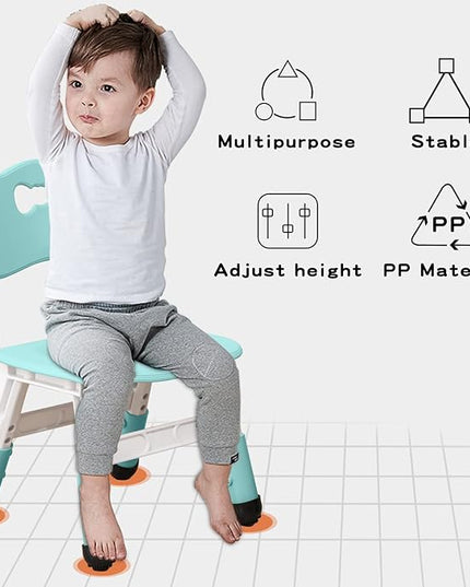 4 Piece Kids Chair Set 3 Levels Adjustable Stackable Kids Chairs Ideal for Playrooms, Schools, Daycares and Homes Washable and easy to clean Max weight 220LB(Mint Green4Piece set) - LeafyLoom