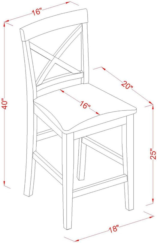 East West Furniture YAPB5-OAK-C 5 Piece Kitchen Counter Height Dining Table Set Includes a Rectangle Dining Room Table and 4 Linen Fabric Upholstered Chairs, 30x48 Inch, Oak - LeafyLoom