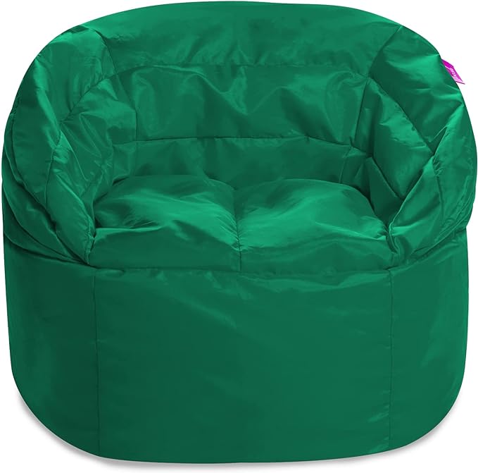 Posh Creations Structured Comfy Bean Bag Chair for Gaming, Reading, and Watching TV, Sonoma Lounge, Microsuede - Tide Pool - LeafyLoom