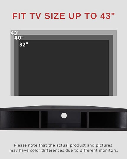 24/7 Shop at Home French 47 inch Modern Floating TV Stand with Storage, Floating Corner Shelf for Wall, Wood Entertainment Center with Shelves for Living Room, Bedroom, Family, Cappuccino Brown - LeafyLoom