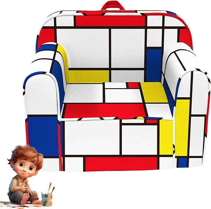 Cuddly Toddler Chair, Kids Snuggly-Soft armchair,Kids Sofa Chair with Washable and Removable Cover,Toddler Foam Chair with Friendly Carrying Handle, Reading Couch for Boys and Girls - LeafyLoom