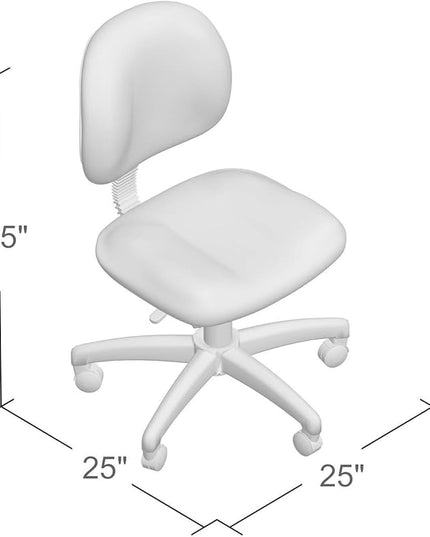 Boss Office Products Perfect Posture Delux Fabric Task Chair without Arms in Blue - LeafyLoom