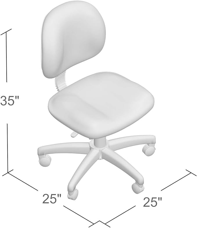 Boss Office Products Nylon Black Boss Office Deluxe Posture Chair, 25" W x 25" D x 35-40" H - LeafyLoom
