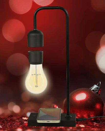 Unique Magnetic Levitating Lamp with LED Light Bulb Floating in The Air Wireless Charger Auto Control - LeafyLoom
