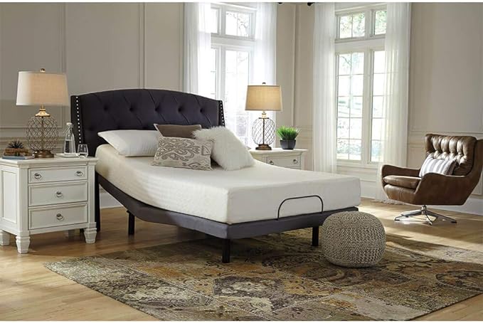 Signature Design by Ashley Full Size Chime 10 Inch Medium Firm Memory Foam Mattress with Green Tea & Charcoal Gel - LeafyLoom