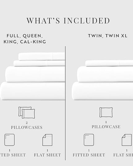 Linen Market Bed Sheets for Queen Size Bed (White) - Sleep Better Than Ever with These Soft and Cooling Queen Sheets - Deep Pocket Fits 16" Thick Beds - 4 Piece Queen Sheet Set - LeafyLoom
