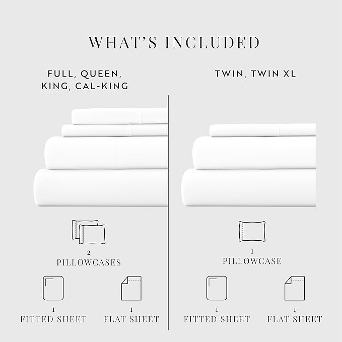 Linen Market Bed Sheets for Queen Size Bed (White) - Sleep Better Than Ever with These Soft and Cooling Queen Sheets - Deep Pocket Fits 16" Thick Beds - 4 Piece Queen Sheet Set - LeafyLoom