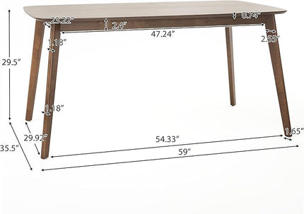 Christopher Knight Home Lucious 60" Rectangular Dining Set, 5-Pcs Set, Natural Walnut / Dark Grey - LeafyLoom