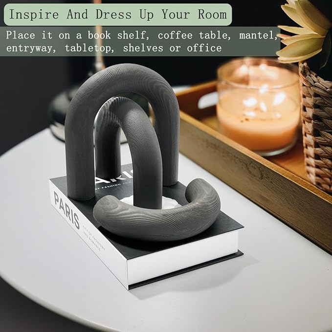 3Pcs wood arch Decor Accents - Decorative home table Arch Modern boho Minimalist Coffee table bookshelf living Room Entryway aesthetic Decorations Objects - LeafyLoom