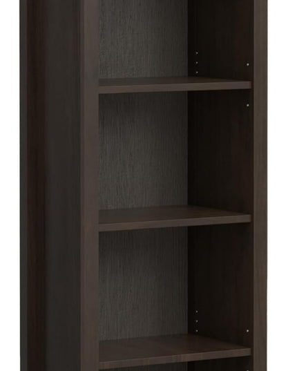 SIMPLIHOME Amherst SOLID WOOD Transitional 5 Shelf Bookcase for The Living, Study Room and Office, 24 inch, Hickory Brown - LeafyLoom