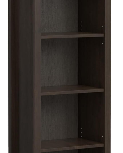 SIMPLIHOME Amherst SOLID WOOD Transitional 5 Shelf Bookcase for The Living, Study Room and Office, 24 inch, Hickory Brown - LeafyLoom