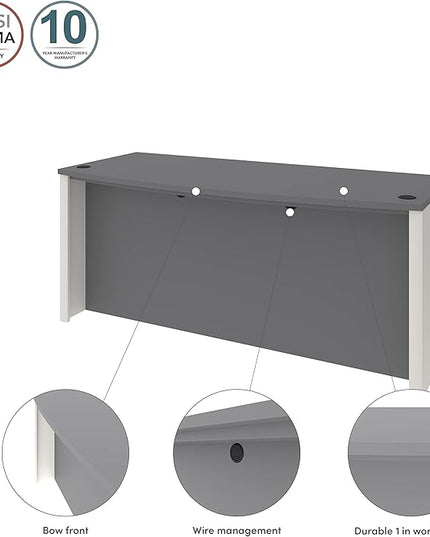 Bestar Connexion 72W Desk Shell in Slate & Sandstone - LeafyLoom