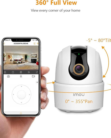 Imou 2.5K WiFi Camera Indoor Pet Dog Camera 4MP, 360° Home Security Wireless IP Baby Camera, Human Detection AI, Smart Tracking, Siren, 10m Night Vision, 2-Way Audio, Privacy Mode, Works with Alexa Imou
