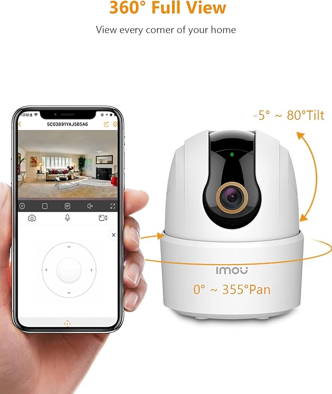 Imou 2.5K WiFi Camera Indoor Pet Dog Camera 4MP, 360° Home Security Wireless IP Baby Camera, Human Detection AI, Smart Tracking, Siren, 10m Night Vision, 2-Way Audio, Privacy Mode, Works with Alexa Imou