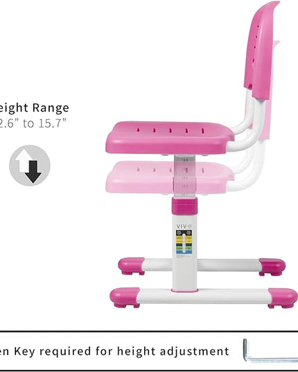 VIVO Height Adjustable Kids Desk Chair, Chair Only, Designed for Interactive Workstation, Universal Children's Ergonomic Seat, Pink, DESK-V201P-CH - LeafyLoom
