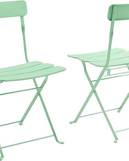 Crosley Furniture CF7390-MN Karlee Retro Metal Indoor/Outdoor 3-Piece Bistro Set with Table and 2 Chairs, Mint - LeafyLoom