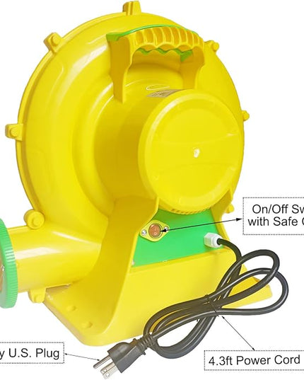 Air Blower 750 Watts, Bounce House Blower for inflatables Jump House, Inflatable Castle and Jump Slides, Efficient and Convenient Commercial Inflatable Blower for Bounce House (Style C-750W) - LeafyLoom