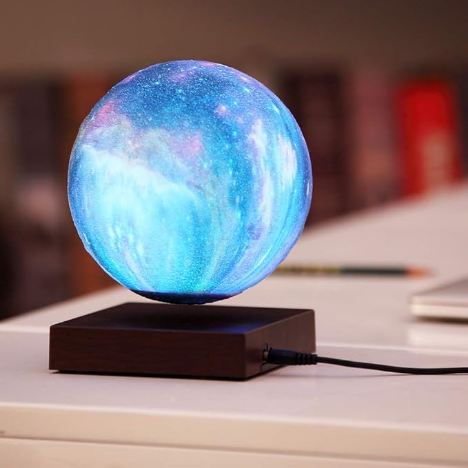 VGAzer Levitating Moon Lamp Floating and Spinning in Air Freely with Gradually Changing LED Lights Between 7 Colors,Decorative Light for Kids Lover Friends (Square Base) - LeafyLoom