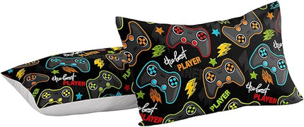 Gaming Comforter for Boys Teen,Game Contoller Bedding Set for Boys Kids,Down Alternative Comforter for All Season,Gamer Home Decor for Boys Comforter Set (Comforter-Game25, Full) - LeafyLoom
