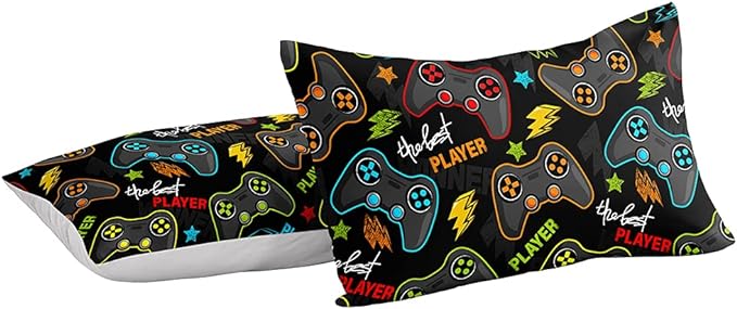 Gaming Comforter for Boys Teen,Game Contoller Bedding Set for Boys Kids,Down Alternative Comforter for All Season,Gamer Home Decor for Boys Comforter Set (Comforter-Game25, Full) - LeafyLoom