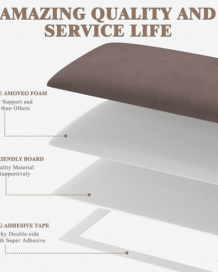 Queen Headboard, Wall Mounted Peel and Stick Headboard, Upholstered Leather Bed Headboard for Queen Size Bed, Floating Dorm Bedroom Tall Headboard Soundproof Wall Panels (9 Panels, 10"x24") - LeafyLoom