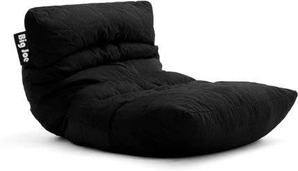 Big Joe Roma Bean Bag Chair, Black Plush, Soft Polyester, 3 feet - LeafyLoom