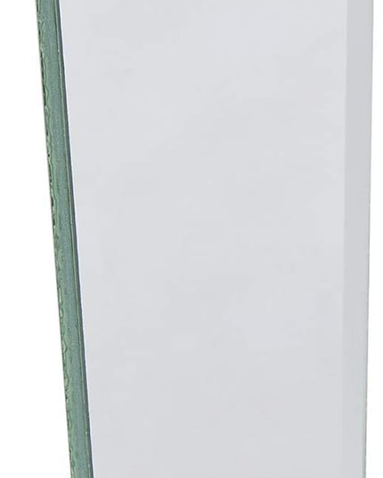 SEI Furniture Glenview Glam Mirrored Writing Desk w/ Drawers, Matte Silver - LeafyLoom