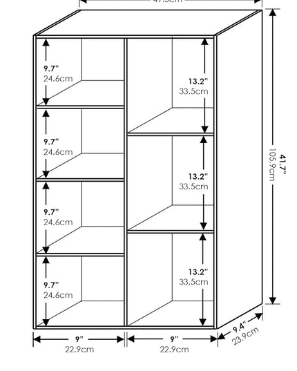 Furinno 7-Cube Reversible Open Shelf, White/Pink 11048WH/PI - LeafyLoom