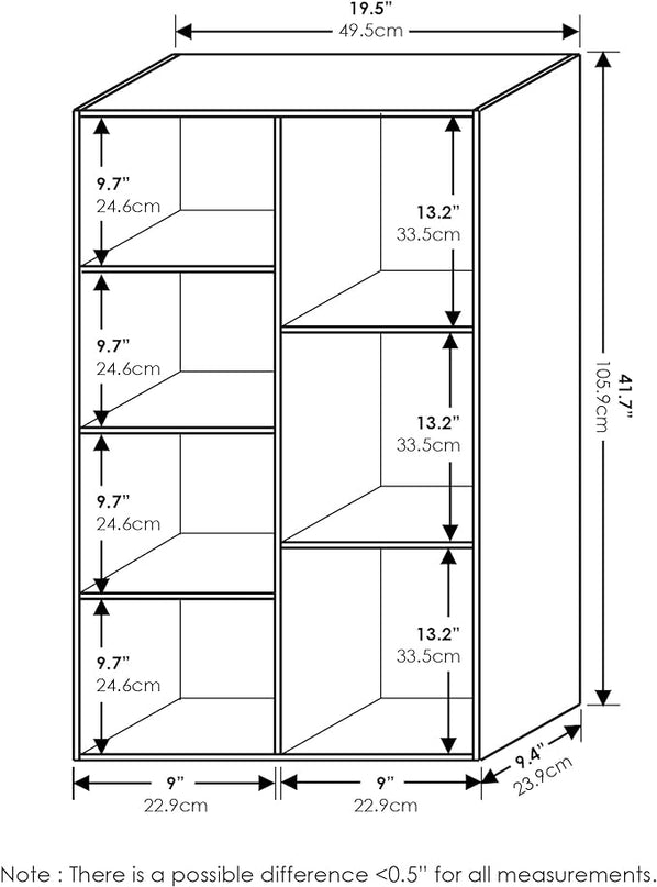 Furinno 7-Cube Reversible Open Shelf, White/Pink 11048WH/PI - LeafyLoom