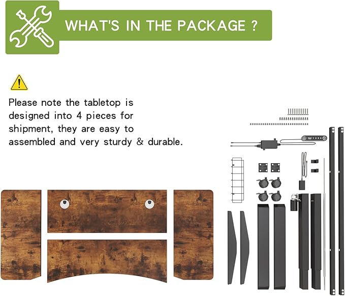 Radlove Electric Standing Desk, Height Adjustable Computer Desk Sit Stand Desk Home Office Desks with Splice Board and A Under Desk - LeafyLoom