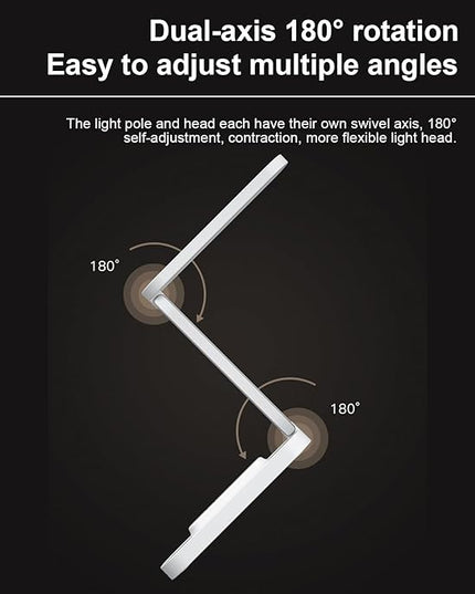 LED Desk Lamp for Office Home & Battery Operated Lamp Rechargeable Lamp Foldable & Portable Light, LED Desk Light Strip, 3 Brightness Dimmable Small Desk Lamp Wireless Reading Lamp - LeafyLoom
