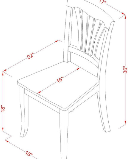 East West Furniture ANAV5-WHI-W 5 Piece Room Furniture Set Includes a Round Kitchen Table with Pedestal and 4 Dining Chairs, 36x36 Inch - LeafyLoom