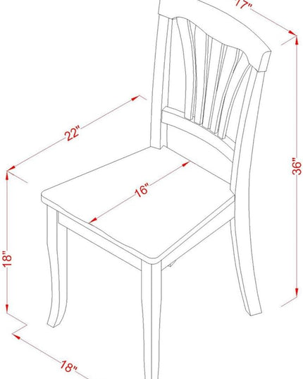 East West Furniture DLAV5-BLK-W 5 Piece Dining Set Includes a Round Dining Room Table with Dropleaf and 4 Kitchen Chairs, 42x42 Inch, Black & Cherry - LeafyLoom